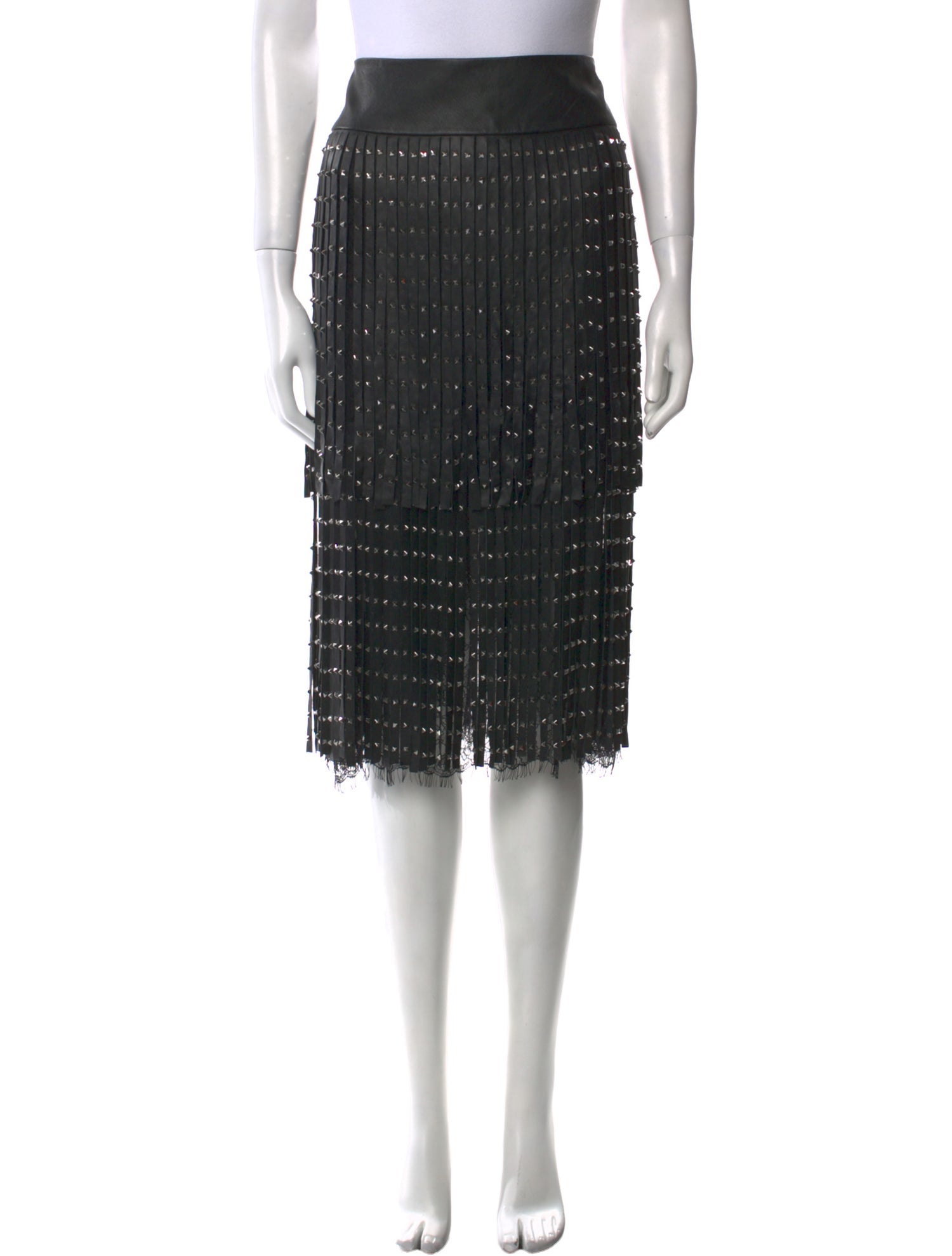 Alice + Olivia Lamb Leather Knee-Length Skirt w/ Tags