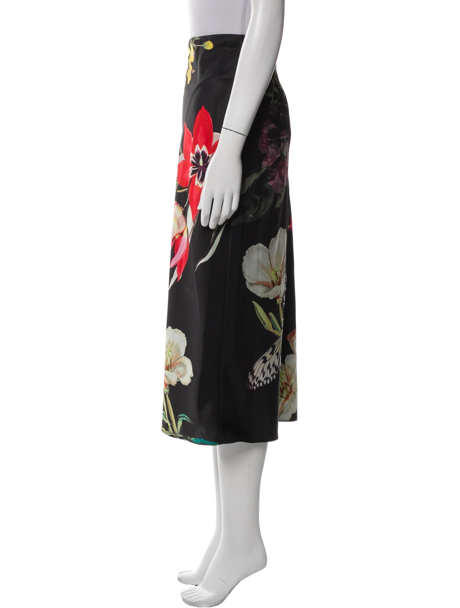 Alice + Olivia Floral Print Midi Length Skirt