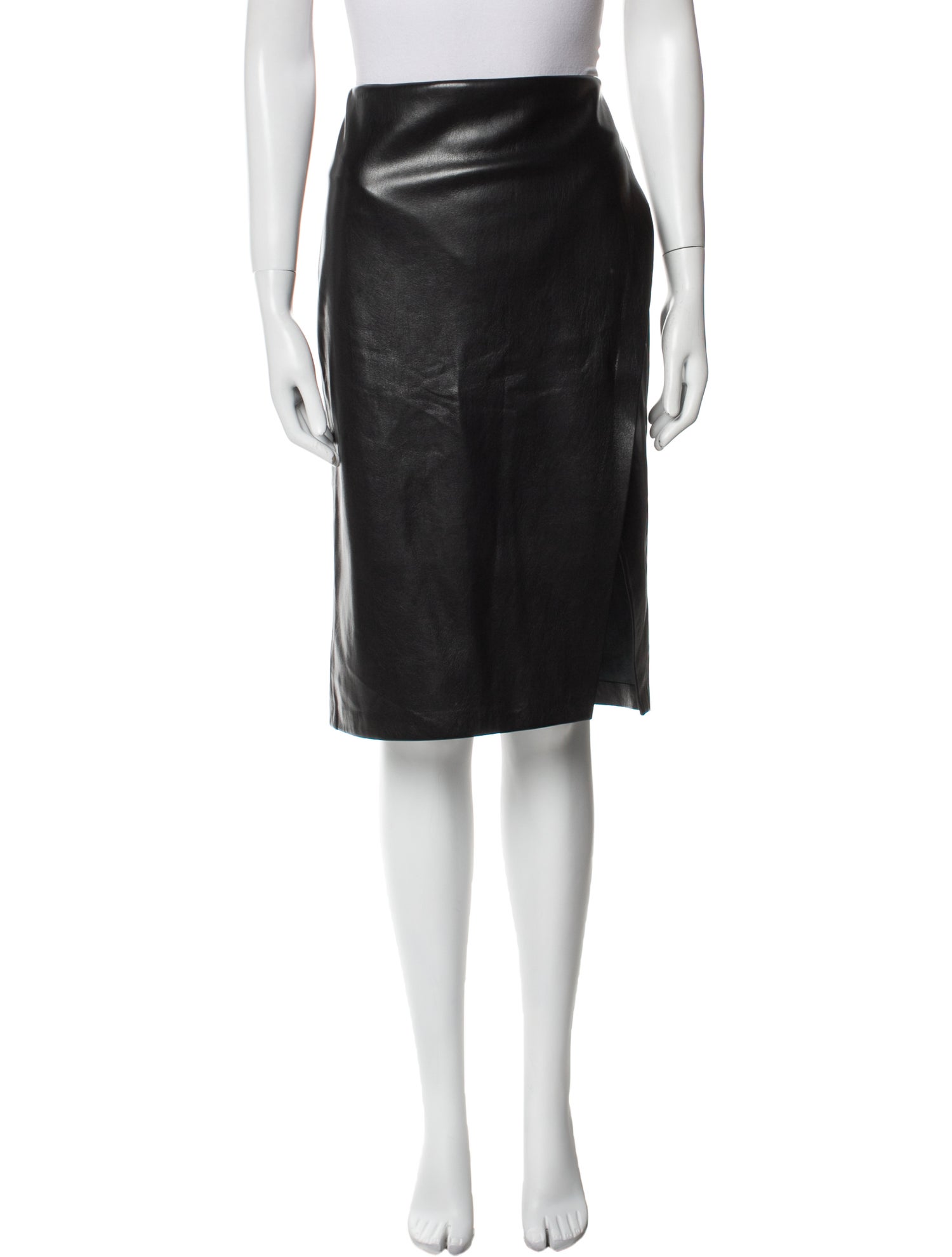 Alice + Olivia Faux Leather Knee-Length Skirt