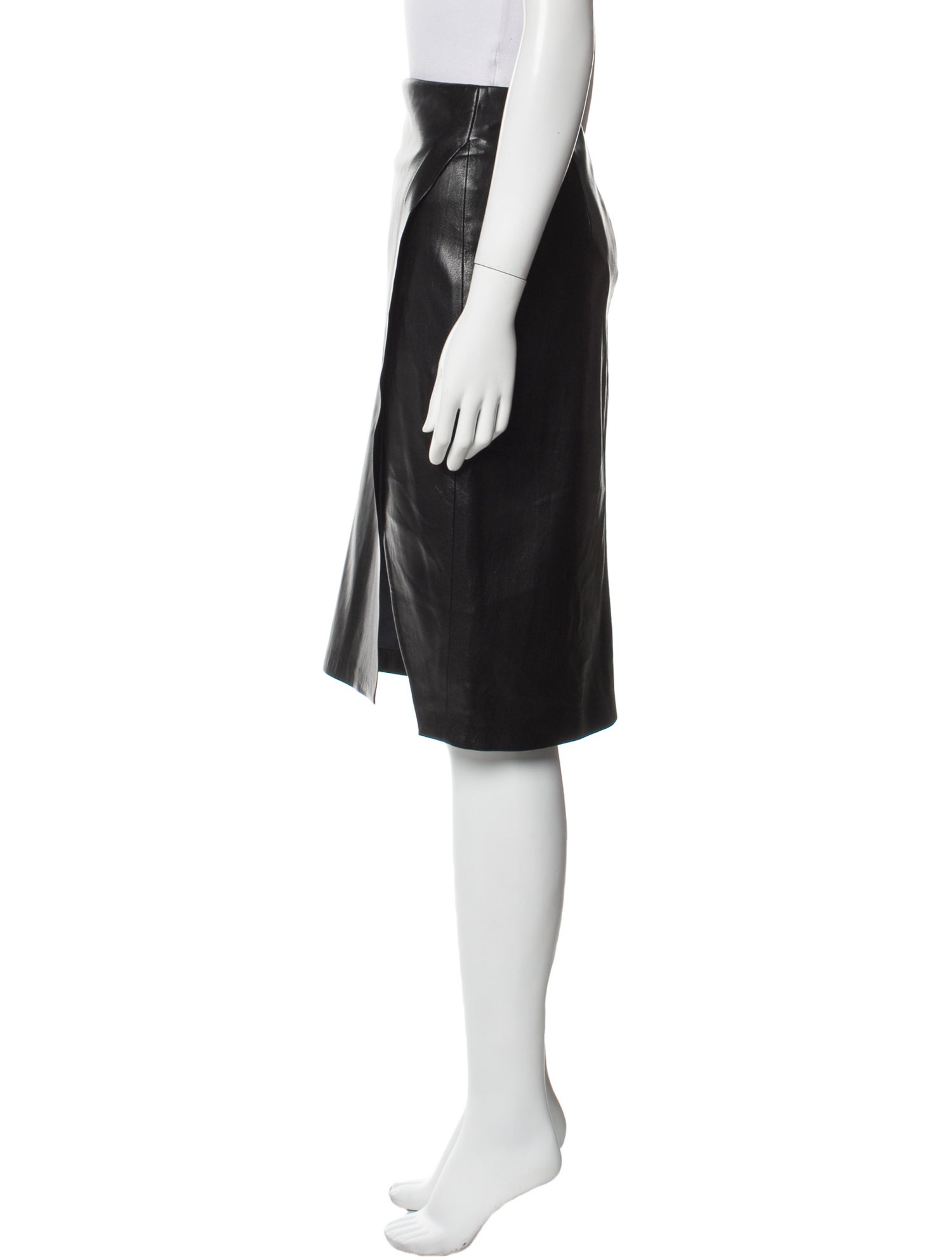 Alice + Olivia Faux Leather Knee-Length Skirt