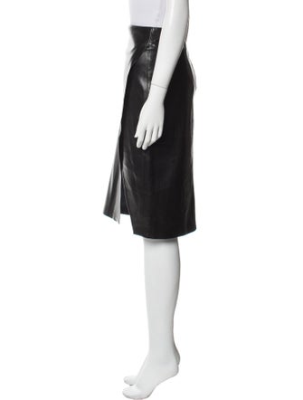 Alice + Olivia Faux Leather Knee-Length Skirt