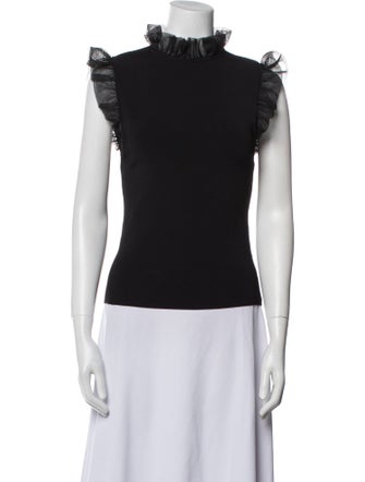 Alice + Olivia Mock Neck Sleeveless Top