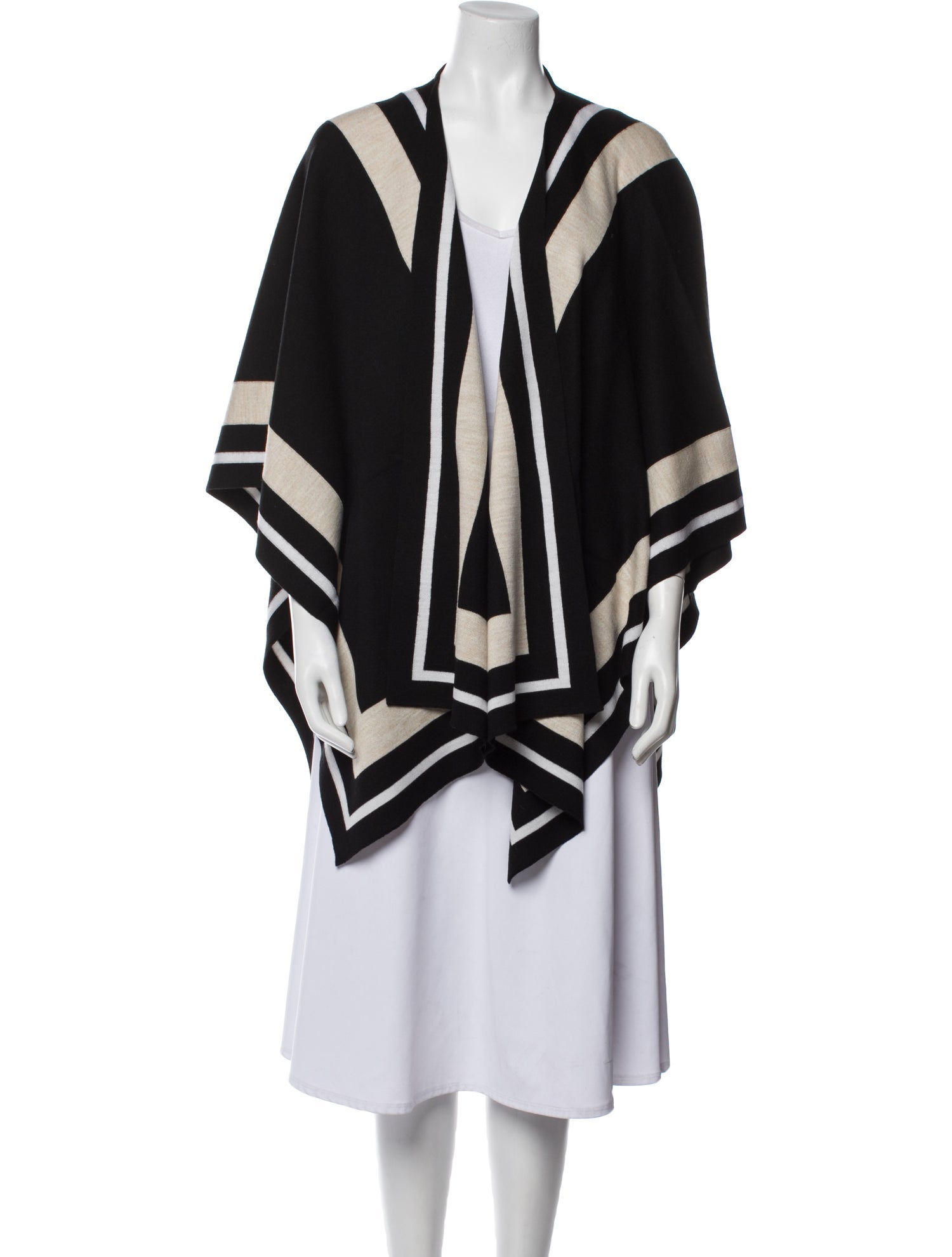 Alice + Olivia Wool Colorblock Pattern Poncho w/ Tags