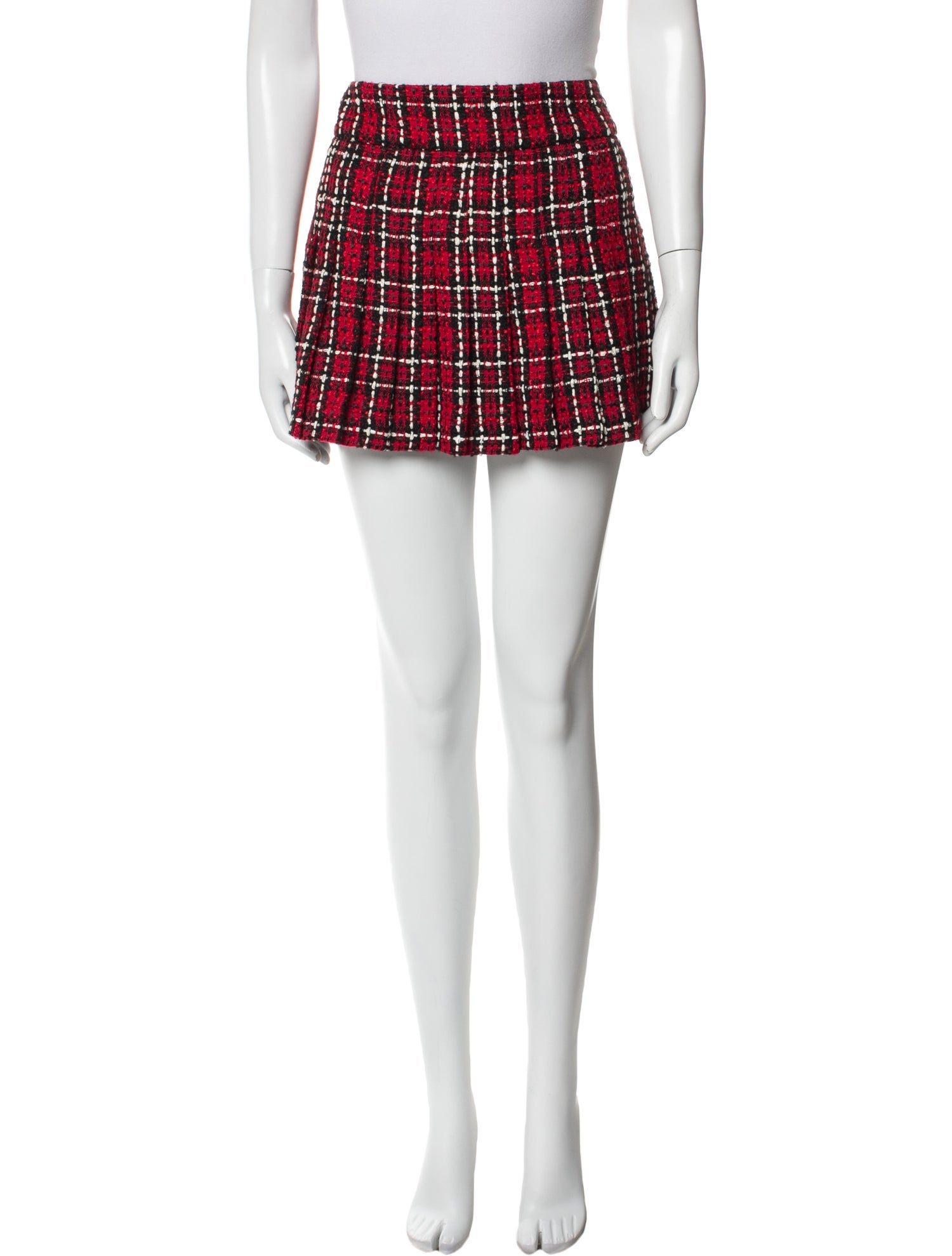 Alice + Olivia Plaid Print Mini Skirt