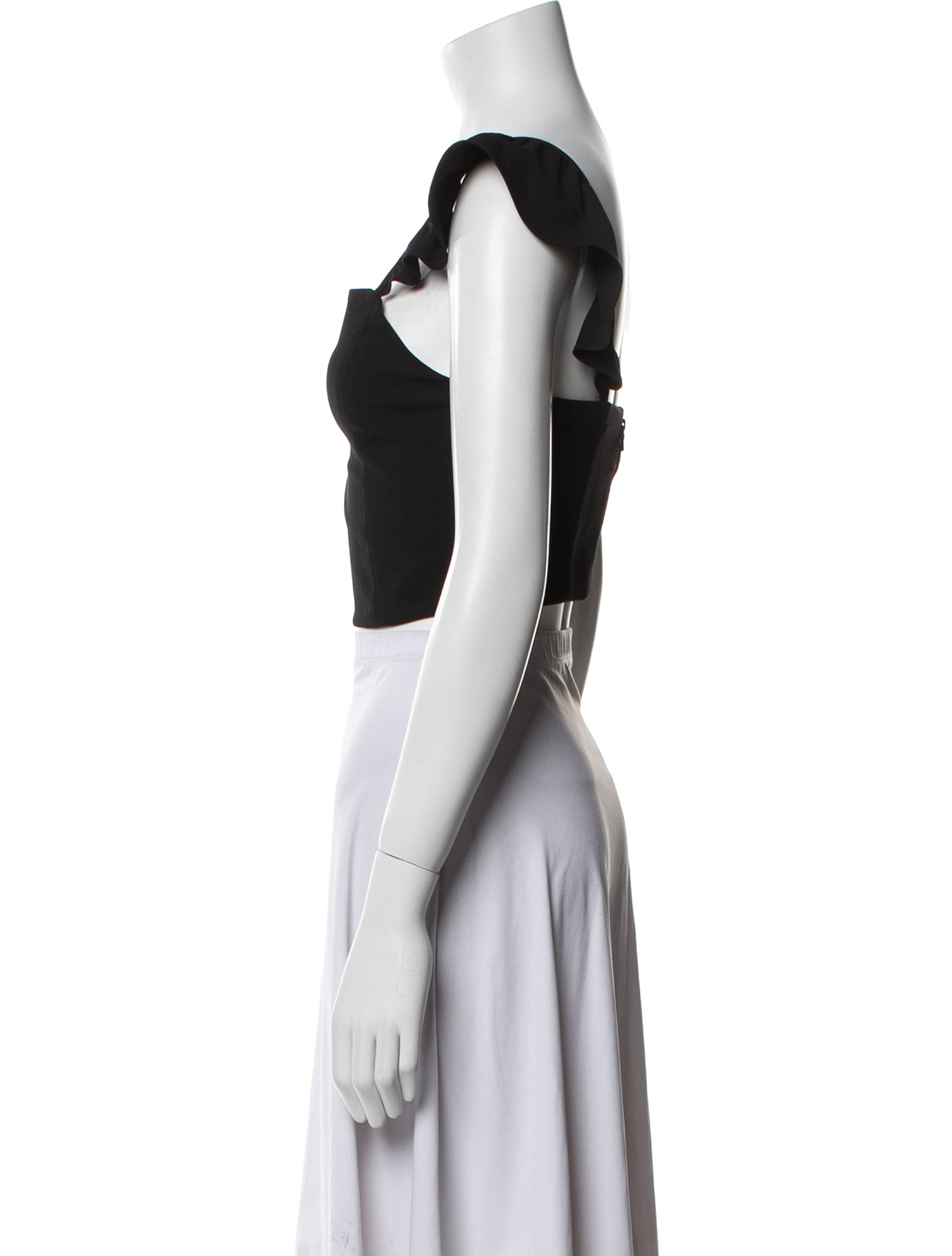 Alice + Olivia Square Neckline Short Sleeve Crop Top