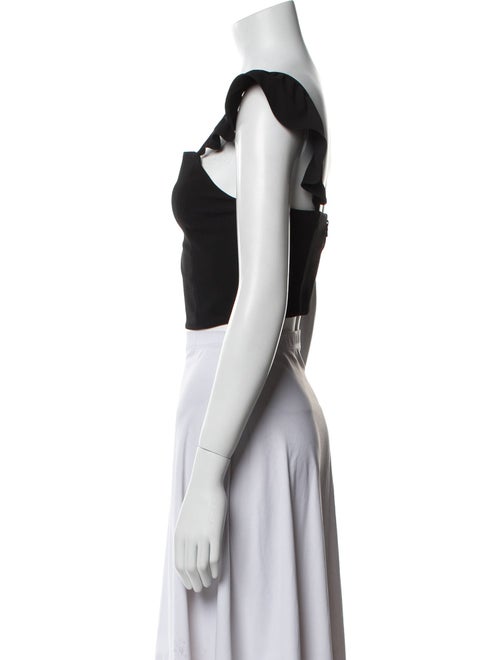 Alice + Olivia Square Neckline Short Sleeve Crop Top