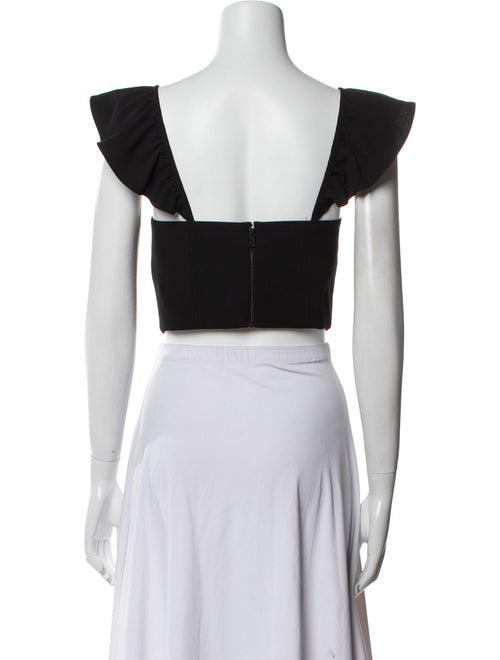 Alice + Olivia Square Neckline Short Sleeve Crop Top