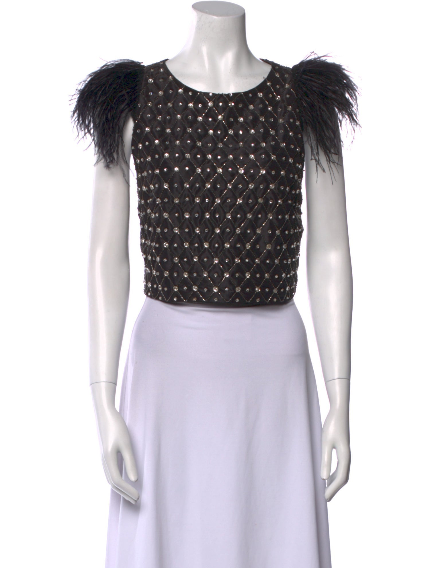 Alice + Olivia Printed Scoop Neck Crop Top