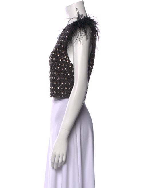 Alice + Olivia Printed Scoop Neck Crop Top