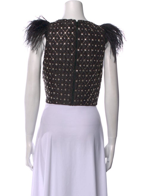 Alice + Olivia Printed Scoop Neck Crop Top