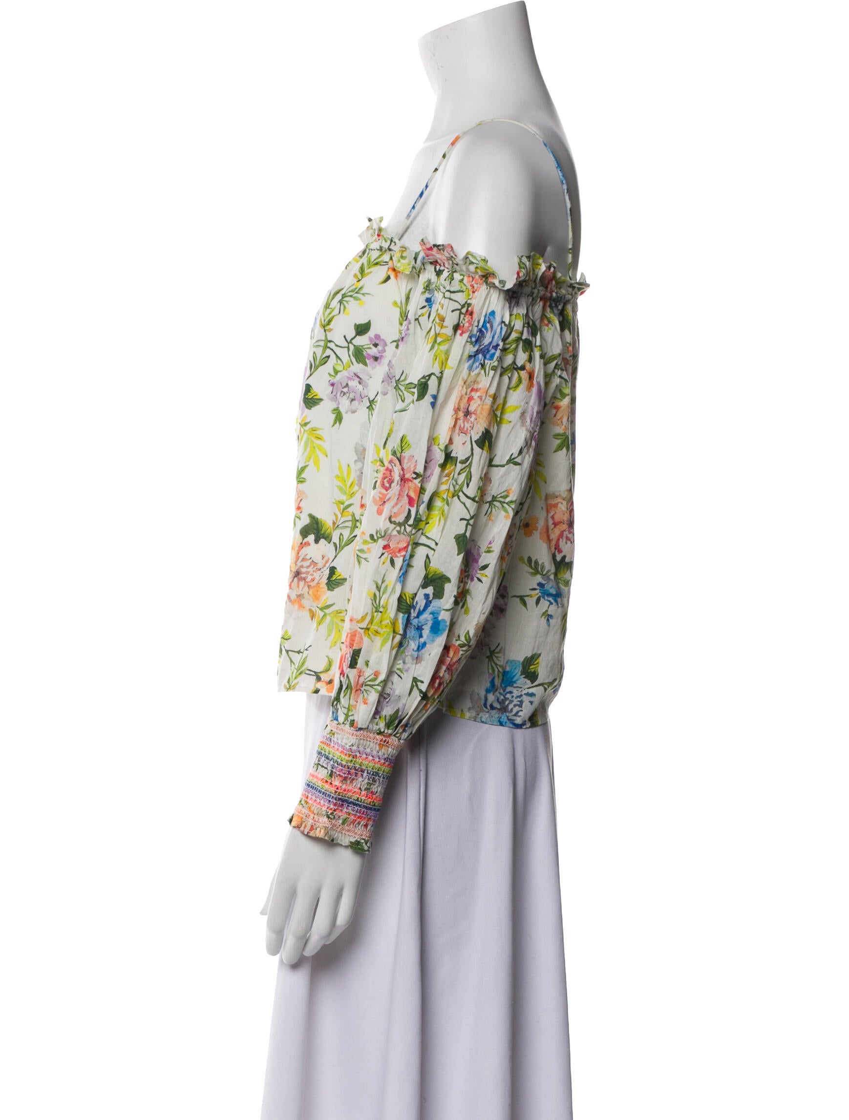 Alice + Olivia Floral Print Off-The-Shoulder Blouse
