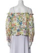Alice + Olivia Floral Print Off-The-Shoulder Blouse
