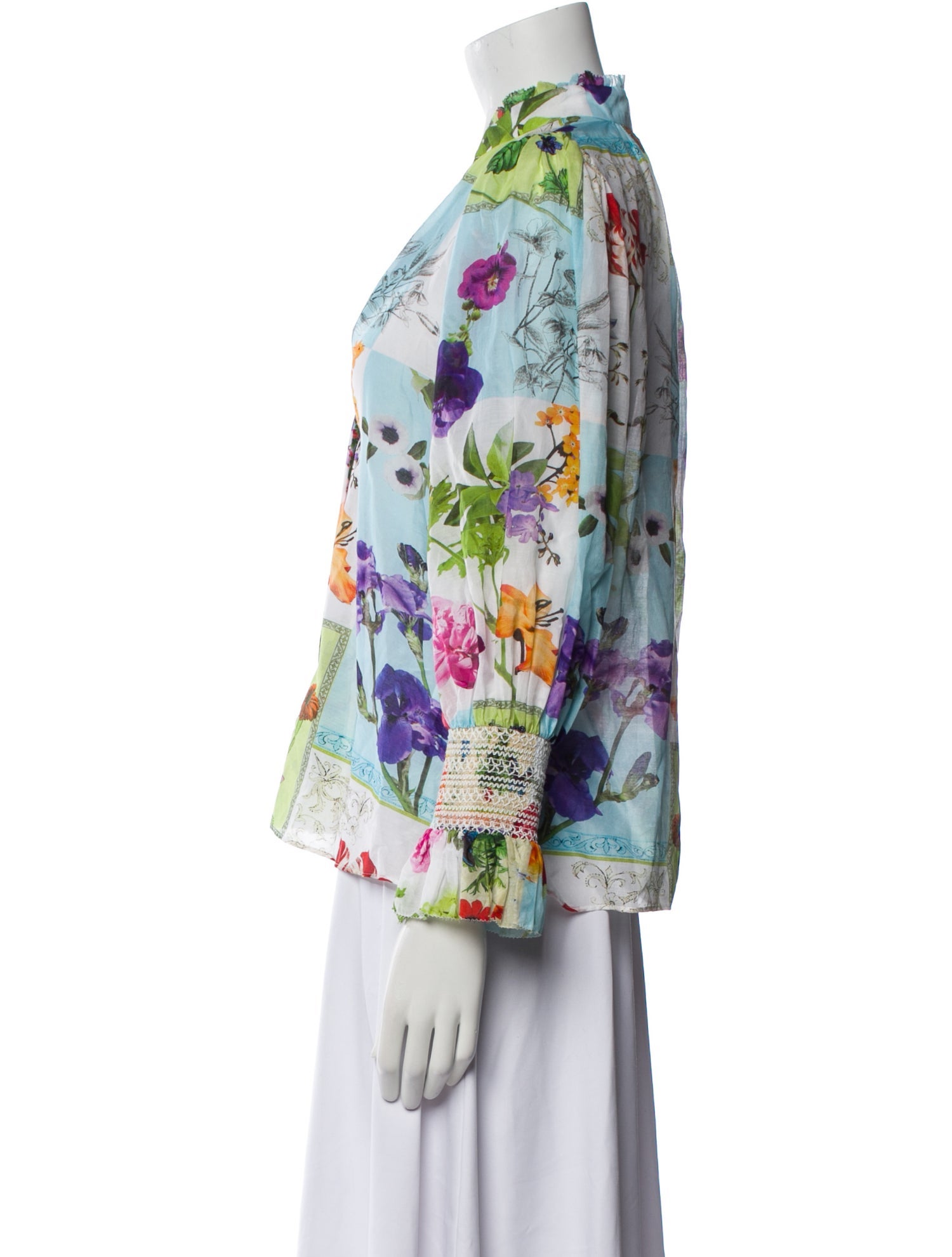 Alice + Olivia Floral Print V-Neck Blouse w/ Tags