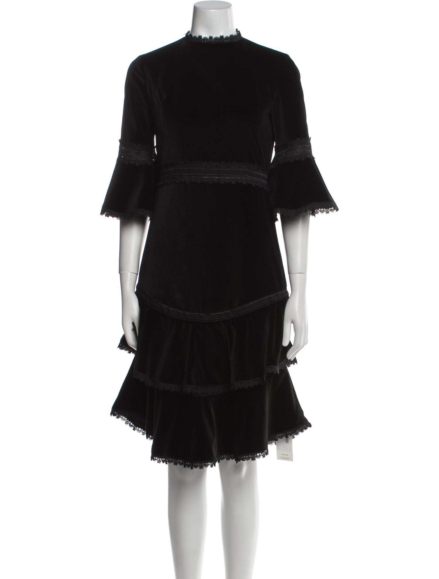 Alice + Olivia Mock Neck Knee-Length Dress