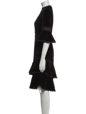 Alice + Olivia Mock Neck Knee-Length Dress