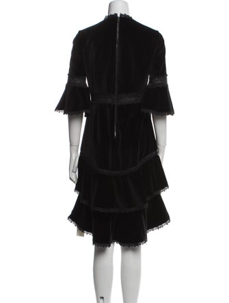 Alice + Olivia Mock Neck Knee-Length Dress