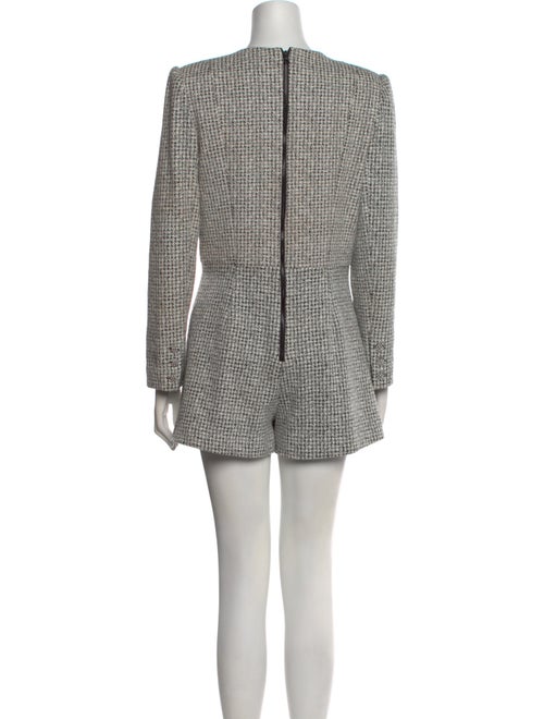 Alice + Olivia Tweed Pattern Crew Neck Romper