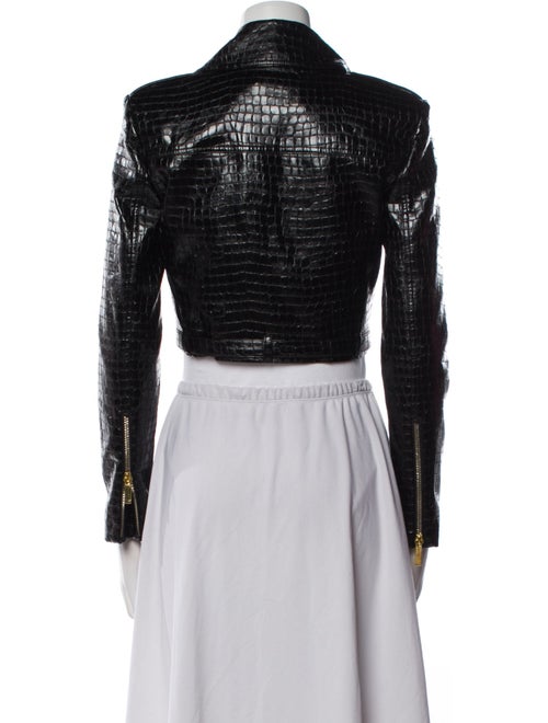 Alice + Olivia Faux Leather Printed Biker Jacket