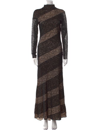 Alice + Olivia Lace Pattern Long Dress