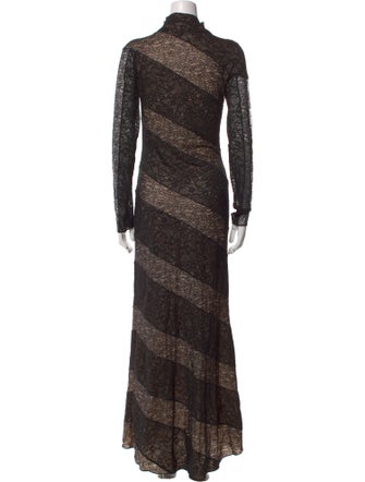 Alice + Olivia Lace Pattern Long Dress