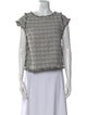 Alice + Olivia Tweed Pattern Scoop Neck Crop Top