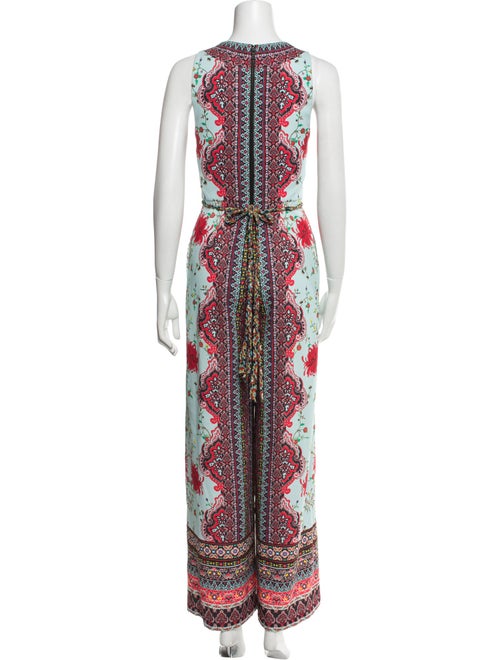 Alice + Olivia Floral Print V-Neck Jumpsuit