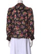 Alice + Olivia Floral Print Three-Quarter Sleeve Blouse