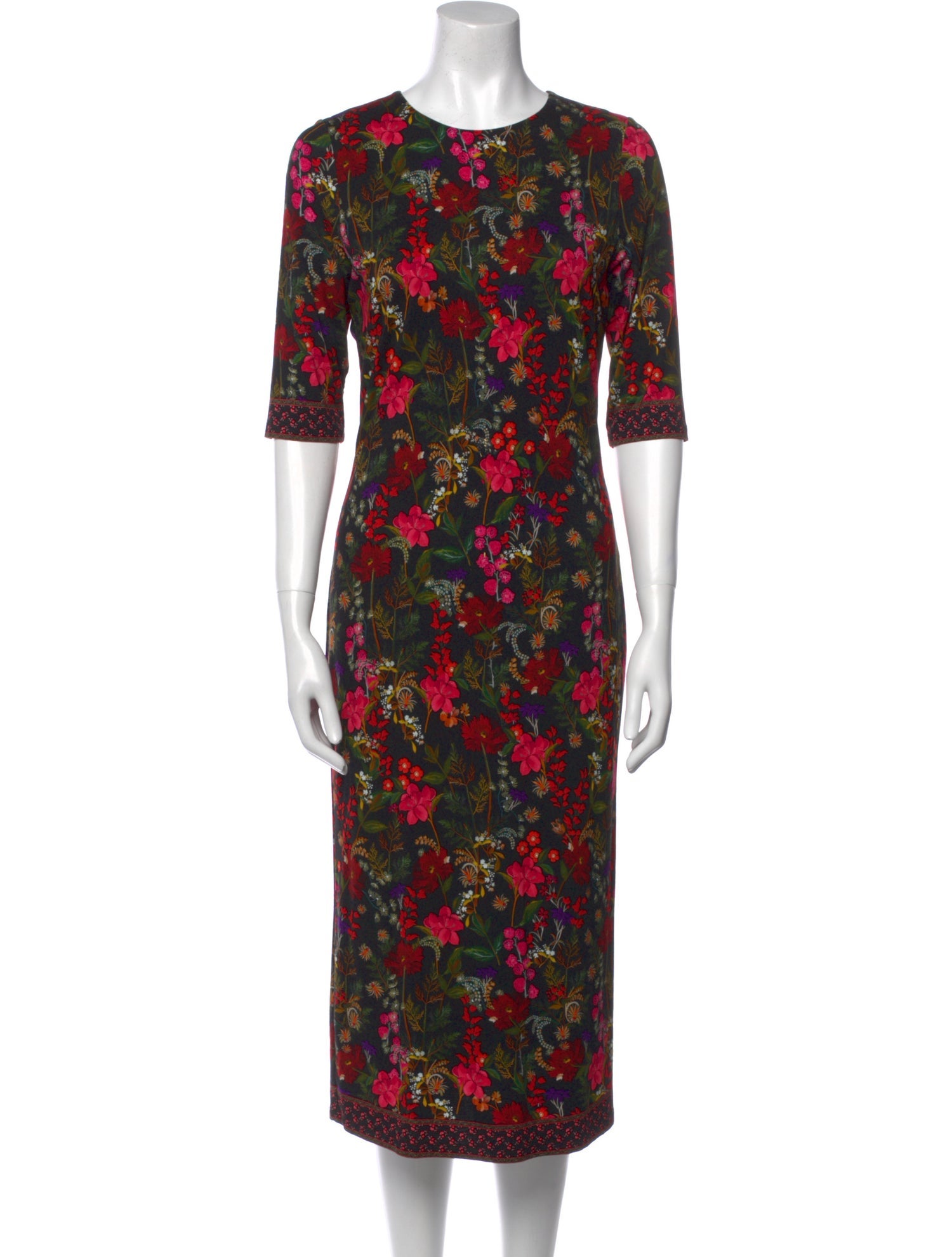 Alice + Olivia Floral Print Midi Length Dress