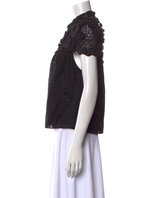 Alice + Olivia Mock Neck Short Sleeve Top