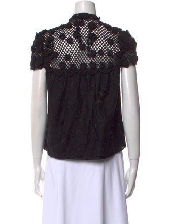 Alice + Olivia Mock Neck Short Sleeve Top
