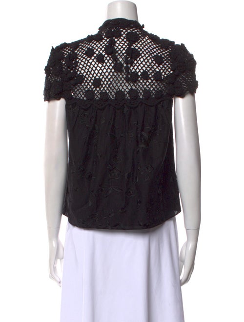 Alice + Olivia Mock Neck Short Sleeve Top