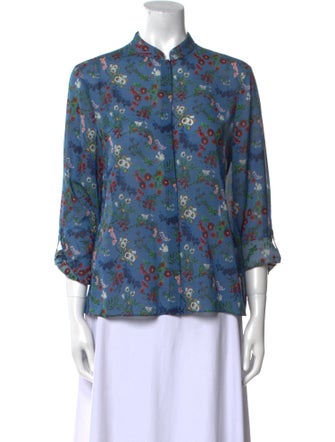 Alice + Olivia Silk Floral Print Blouse
