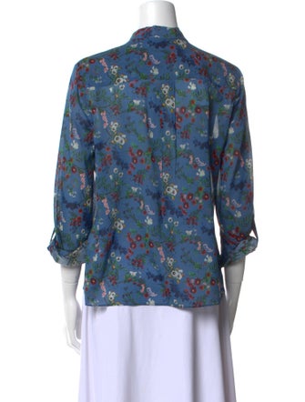 Alice + Olivia Silk Floral Print Blouse