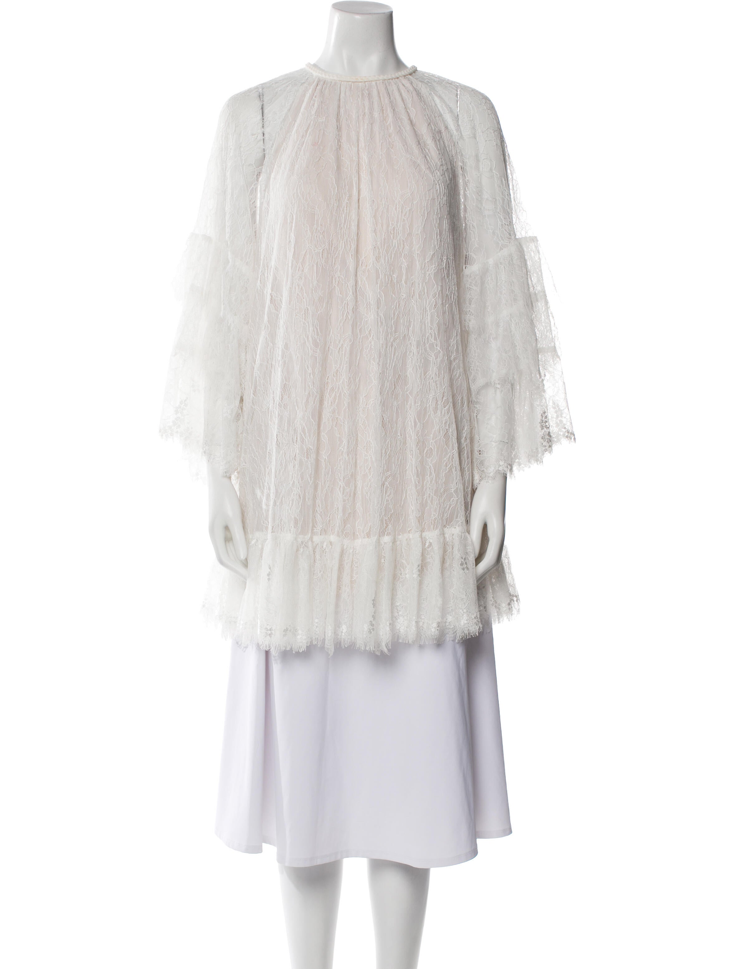 Alice + Olivia Lace Pattern Crew Neck Tunic