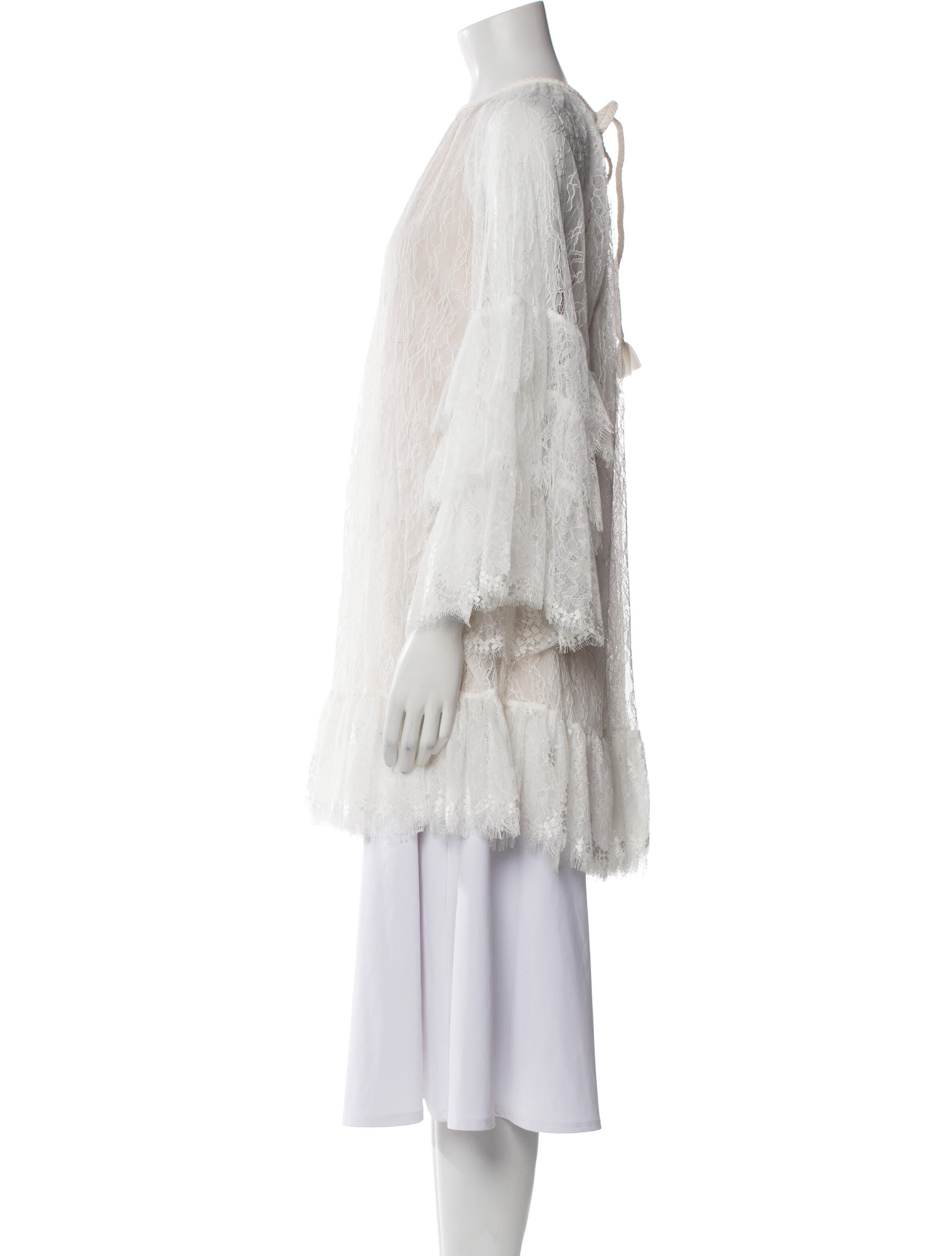 Alice + Olivia Lace Pattern Crew Neck Tunic