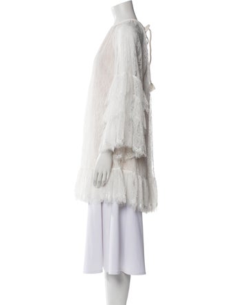 Alice + Olivia Lace Pattern Crew Neck Tunic