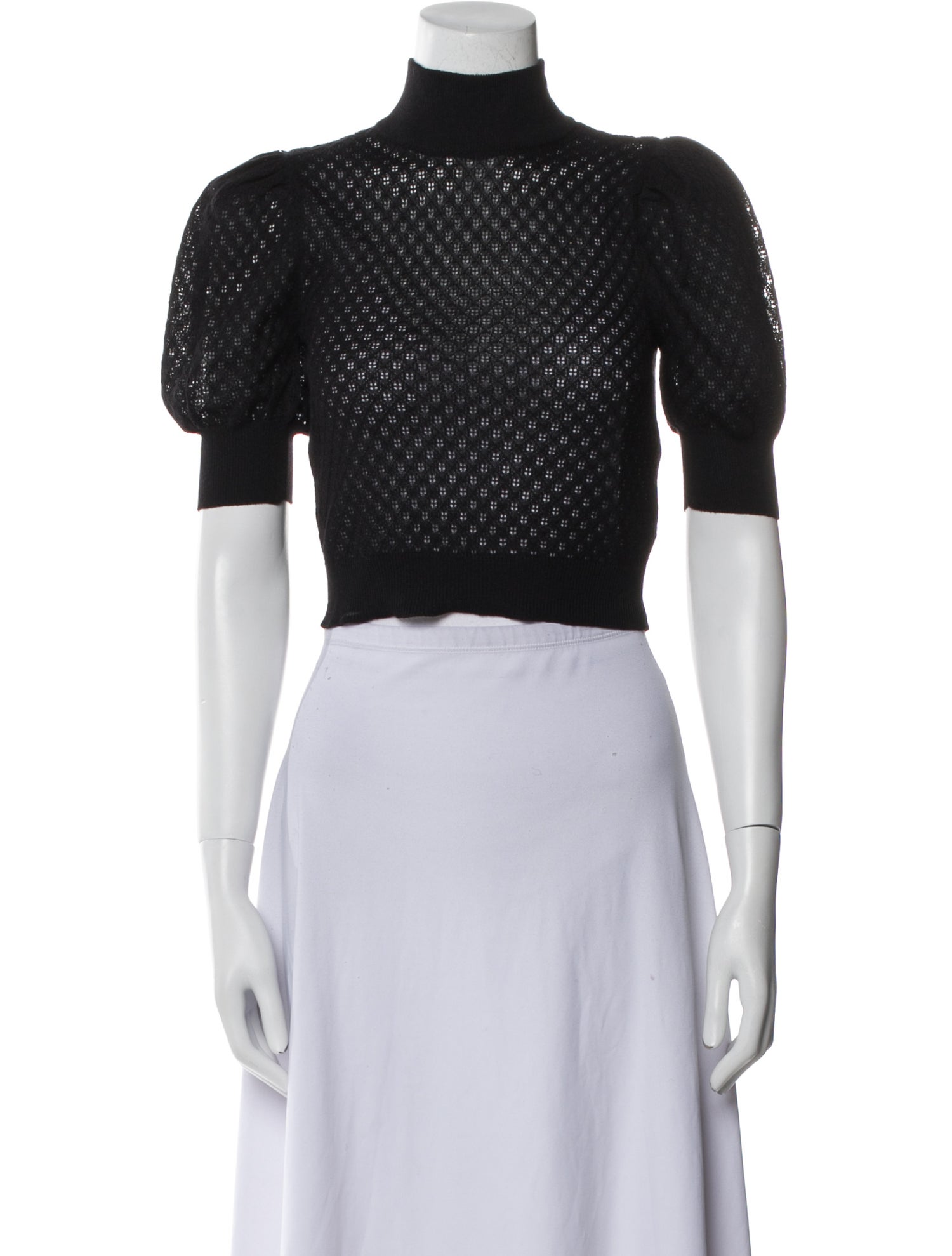 Alice + Olivia Turtleneck Short Sleeve Crop Top