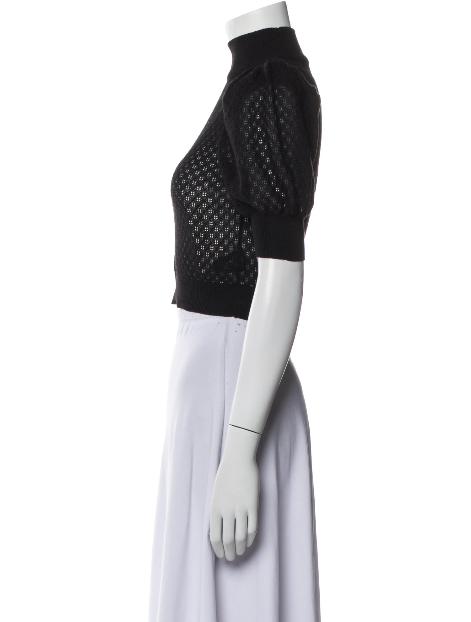 Alice + Olivia Turtleneck Short Sleeve Crop Top