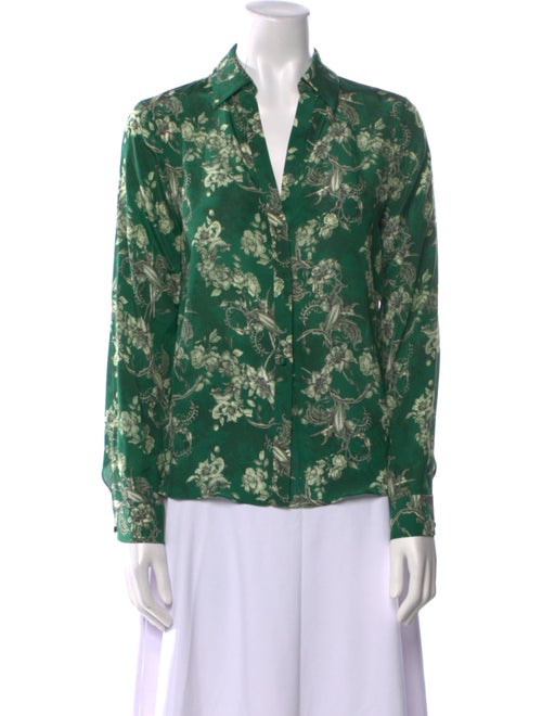 Alice + Olivia Silk Floral Print Blouse