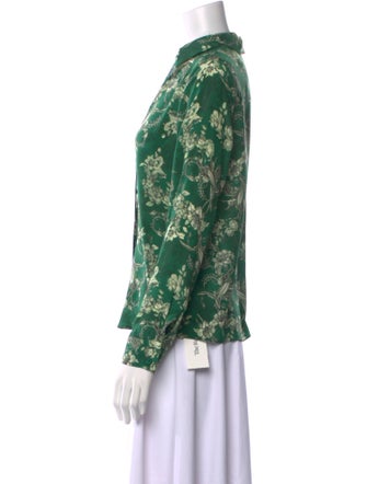 Alice + Olivia Silk Floral Print Blouse