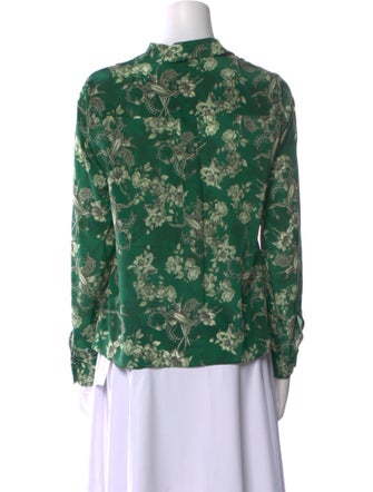 Alice + Olivia Silk Floral Print Blouse