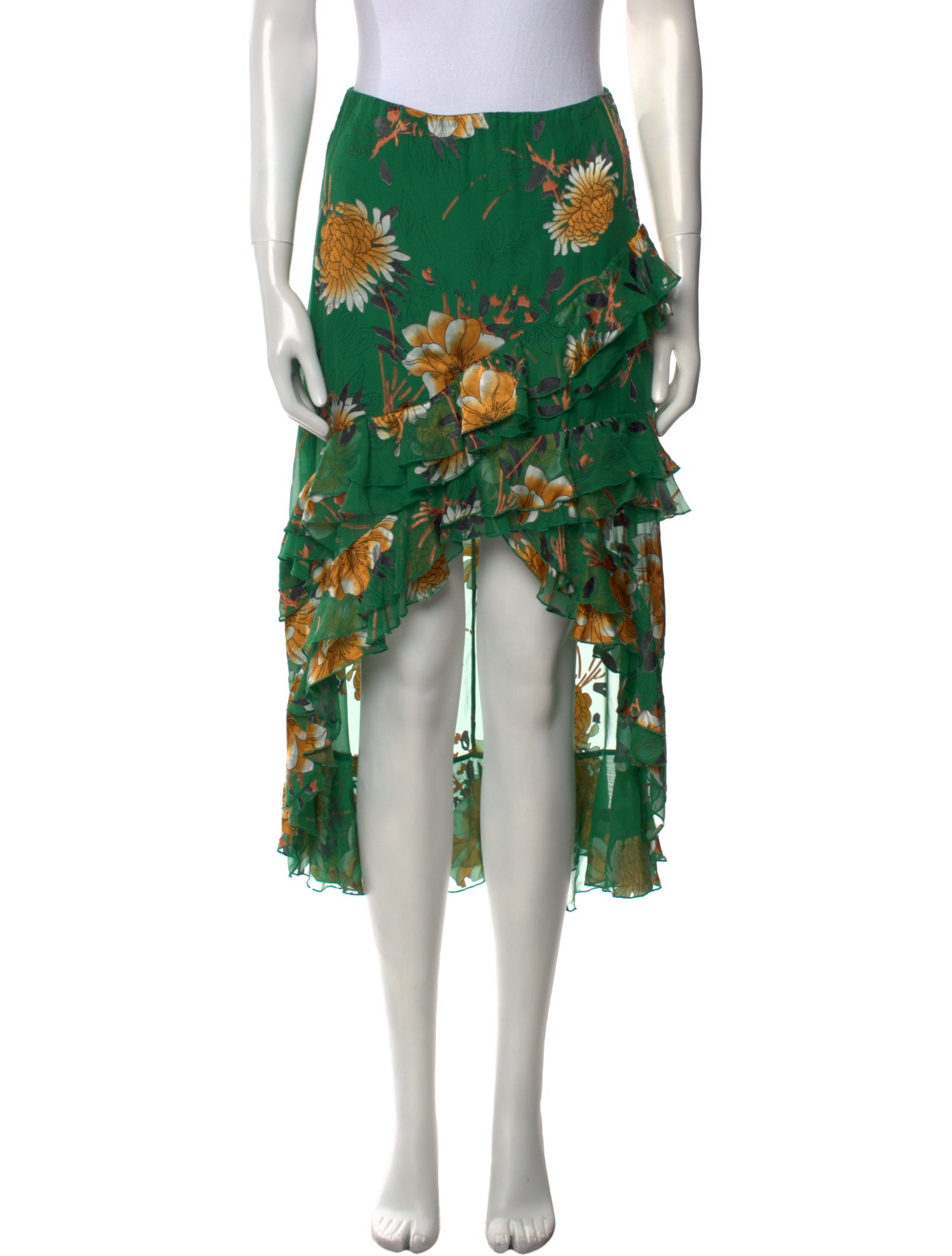 Alice + Olivia Floral Print Midi Length Skirt