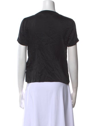 Alice + Olivia Silk Crew Neck T-Shirt