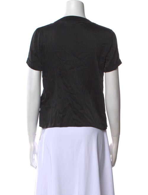 Alice + Olivia Silk Crew Neck T-Shirt