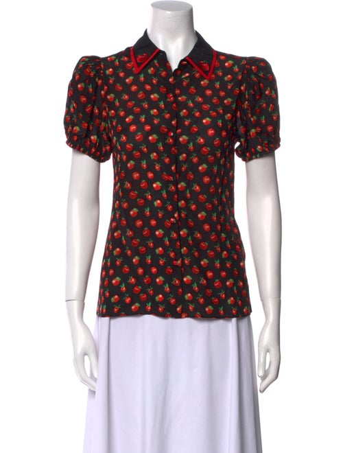Alice + Olivia Silk Printed Polo