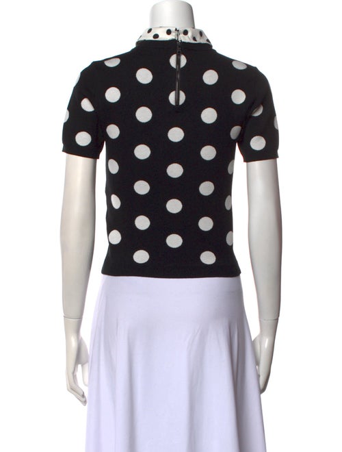 Alice + Olivia Polka Dot Print Mock Neck Crop Top