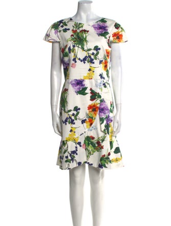 Alice + Olivia Floral Print Knee-Length Dress