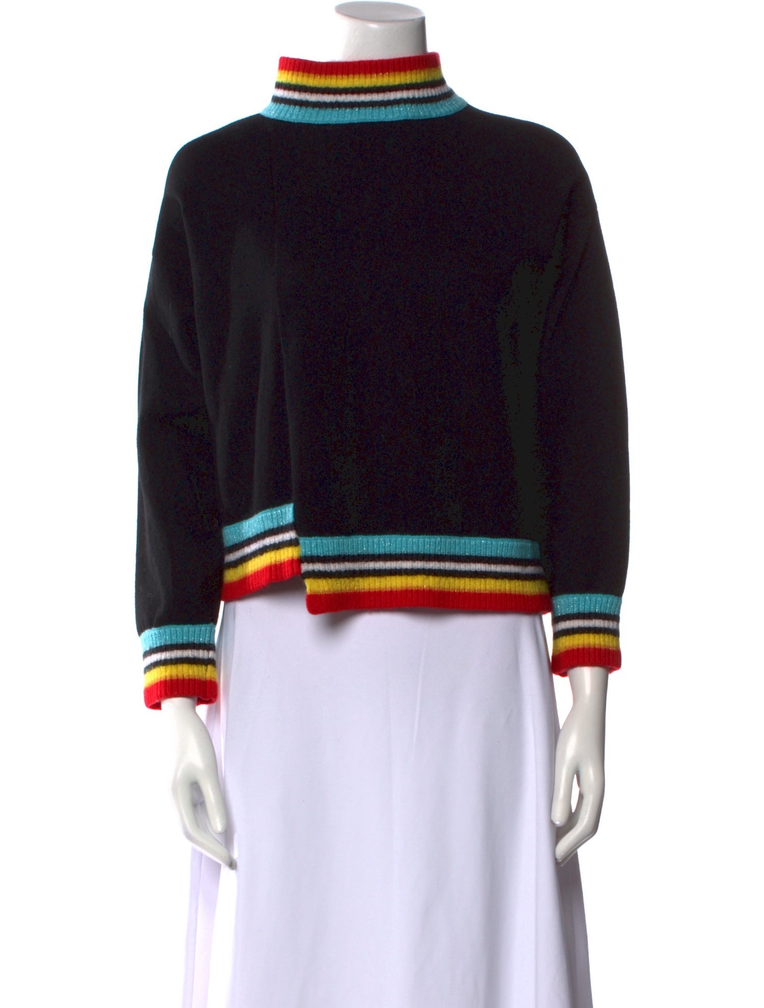 Alice + Olivia Striped Mock Neck Sweatshirt