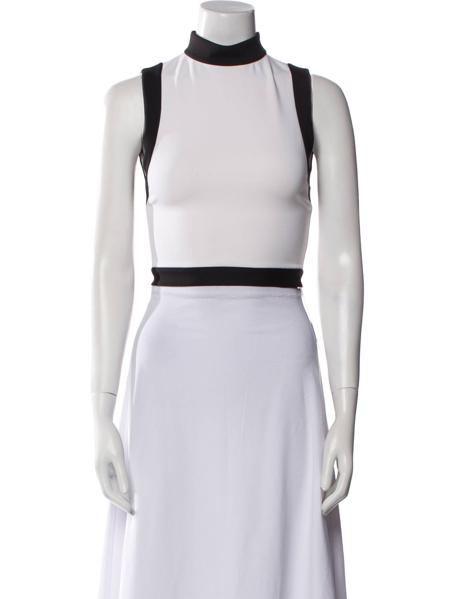 Alice + Olivia Mock Neck Sleeveless Crop Top