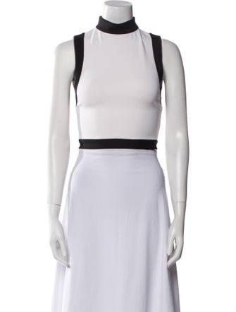 Alice + Olivia Mock Neck Sleeveless Crop Top